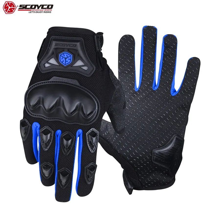 

SCOYCO 2019 Blue Motorcycle Gloves Ventilate Grip Motocross Gloves Portable Armor Anti-Slip Portable MBX MTB ATV Cycling Gloves