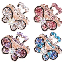 Женская шикарная заколка для волос с кристалами Заколки головные уборы в форме бабочек заколки со стразами для укладки парикмахерский инструмент аксессуар