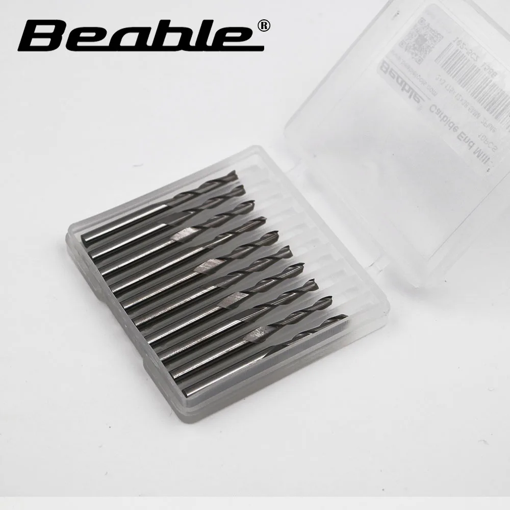

Beable carbide milling tools 2*3.175*12*38.5mm 2 milling cutter lathe cutting tools Engraving machine tool Used for PCB densit