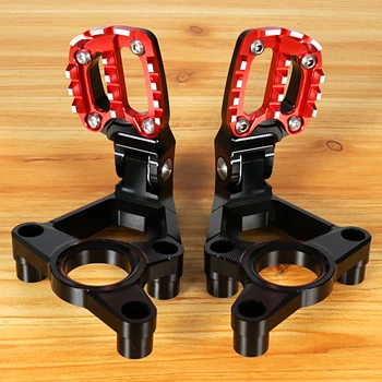 

Left&Right Billet Aluminum Folding Rear Passenger Bracket With Foot Pegs Black&Red For Honda X-ADV X ADV 750 Motorcycle