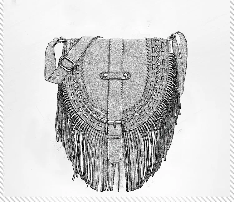 Fringe Tassel  Women Fringed Messenger Bag  shoulder bag Boho Hippie Gypsy Bohemian Tribal Ibiza Style Cross body Bag (1)