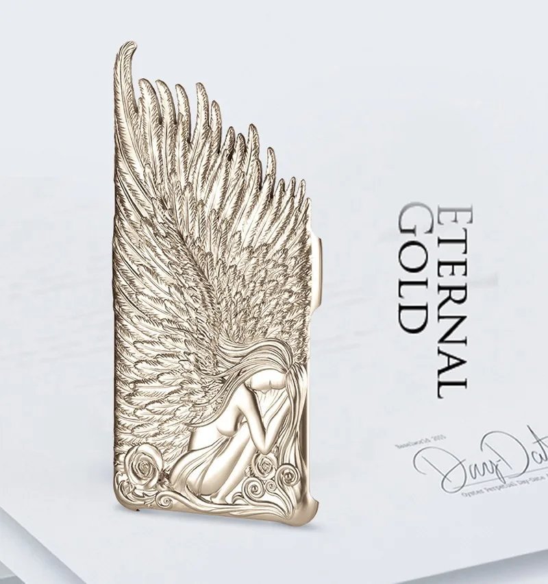 Case de Luxo para Iphone Asas de Anjo Tampa da Caixa de Volta Rígido de Proteção da Pele para a Apple Plus Iphone 4.7 10x 6 5.5 Inches3d 8 Da Caixa de volta Rígido de Proteção