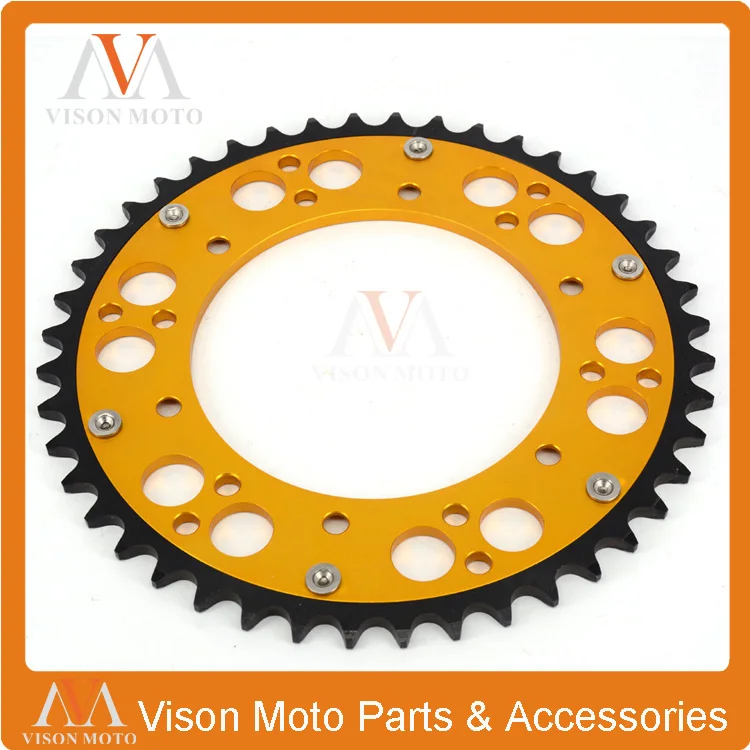 

44T CNC Rear Chain Sprocket For TSR125 TSR200 DR350 DRZ400 E S SM KLX400 Supermoto Enduro Off Road Racing Free Shipping
