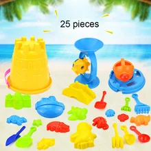 25 шт. красочные пляжные игрушки для песка для детей пляж песок замок Лопата мультфильм милая форма креативные светящиеся игрушки забавные подарки