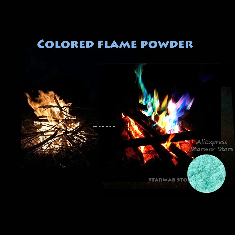 

750g in 50 bags Mystical Fire Magic Tricks Coloured Flames Bonfire Sachets Patio Color Toy Professional Magicians Pyrotechnics