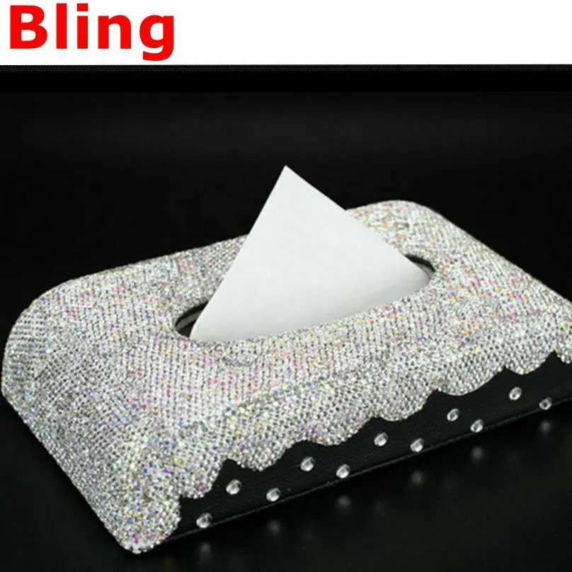 1 шт. Универсальный Bling Кристалл бриллиант Стразы автомобильный бумажный ящик для полотенец коробка для салфеток