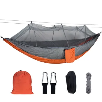 

2019 Summer Outdoor Furniture Lightweight Portable Nylon Customized Printed Camping Mosquito Net Hammock with carry bag