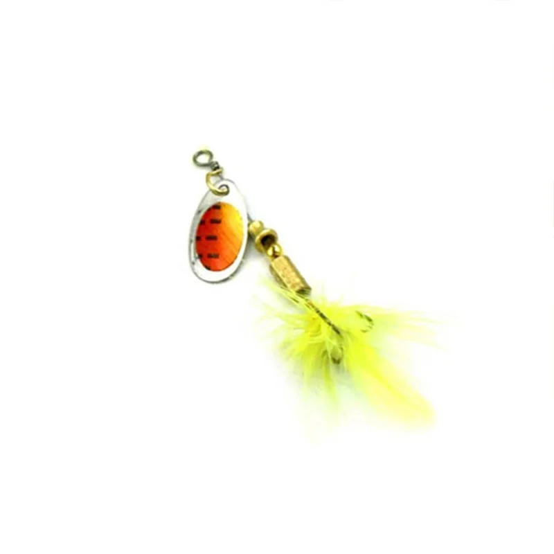 

Rotating Sequins Bait Fishing Lures Crankbaits Set Metal With Feather - SP064