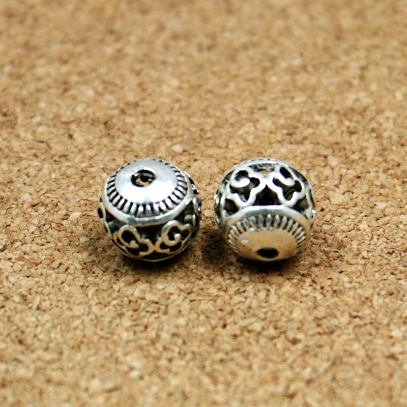 

New Fashion 10pcs/lot 11mm Antique Silver Plated Hollow Zinc Alloy Beads New Charms Fit Jewelry Findings