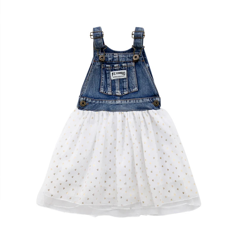 FOCUSNORM/Новое Модное детское джинсовое кружевное платье принцессы для конкурса красоты, праздничное платье-пачка