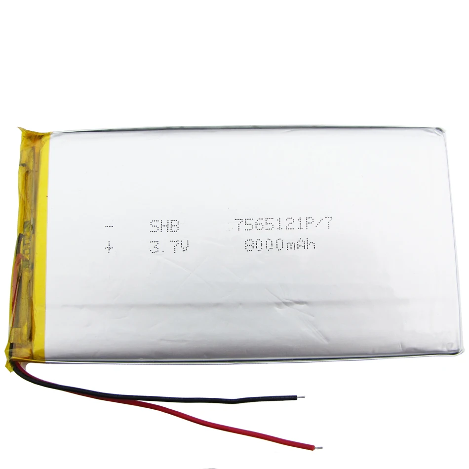Цена 3,7 V 8000mAh литий полимерная LiPo аккумуляторная батарея для планшета электронной книги gps psp DVD power bank планшетного ПК ноутбука 7565121