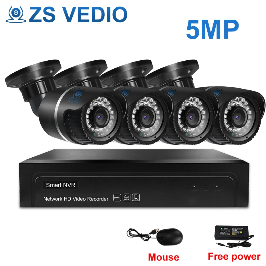 Zsvedio наблюдения Системы безопасности Камера 5MP P2P POE 5 0 мегапикселей H.265