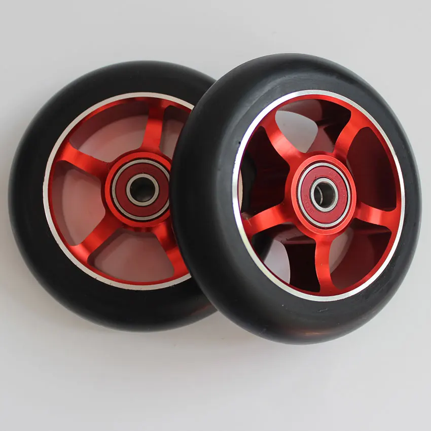 2PCS 100/110mm Stunt Scooter Wheels Multiple Choices With Aluminium Alloy Hub High elastic PU 608 ABEC-9 Bearings 88A Wheels