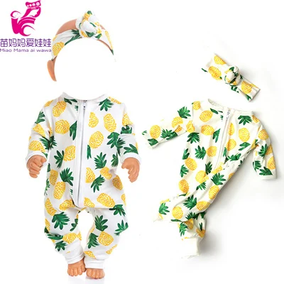 17inch reborn baby Doll clothes pajama set baby doll jumpsuit for 18
