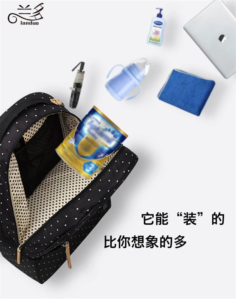 LAND Mummy сумка для подгузников с геометрическим узором рюкзак мода Мама Сумки для подгузников 5 шт. сумки для хранения для детей большой емкости MPB42