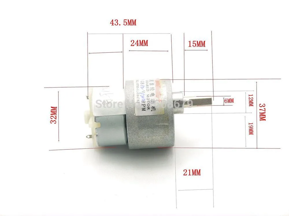 EBOWAN 37 гб-500 Электрический DC 12 вольт мотор-редуктор DC 12 В 6 в 3,5-500 об/мин редуктор обратного двигателя