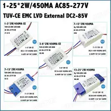 5-20 штук TUV-CE EMC LVD PF External36W AC85-277V светодиодный драйвер 1-25Cx2W 450mA DC2-85V постоянный ток для светодиодный лампы