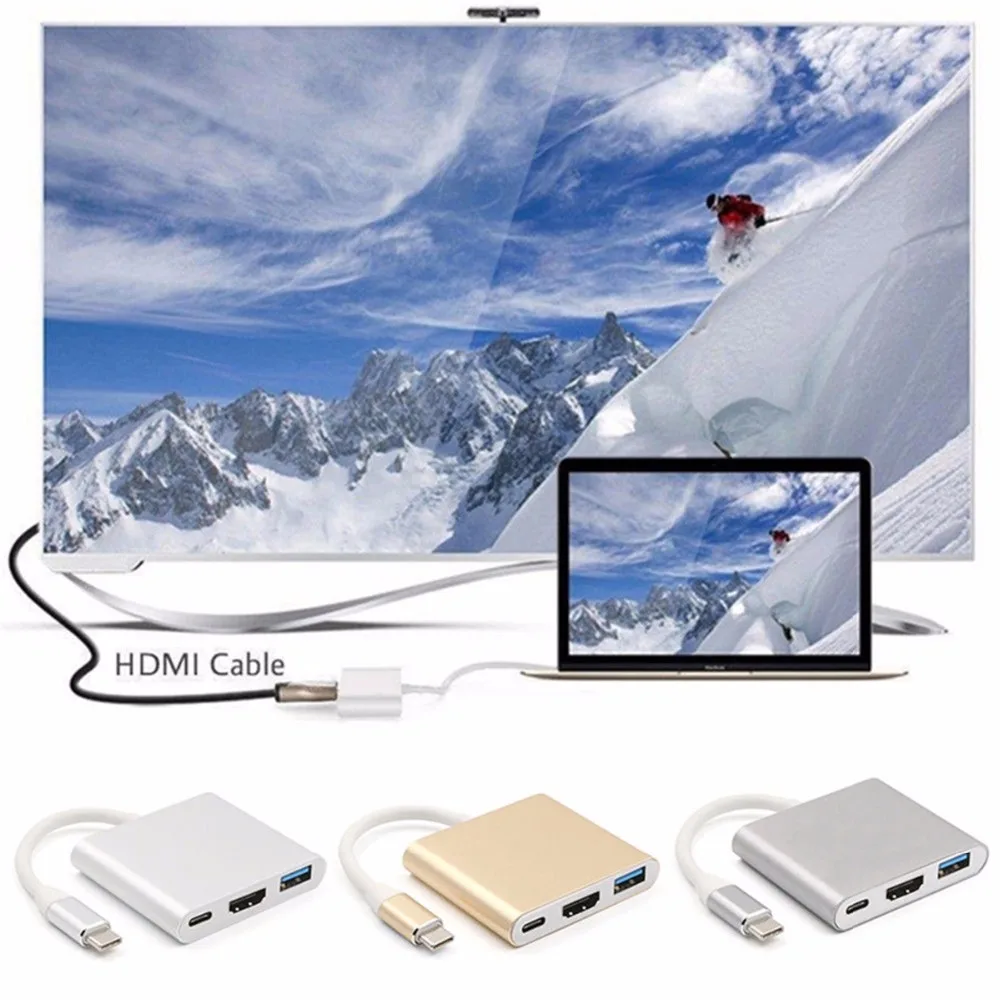 SOONHUA USB 3,0 type C к hdmi-кабель, адаптер переходник USB C HDMI кабель 4 K HD видео выход для ноутбука MacBook type-c