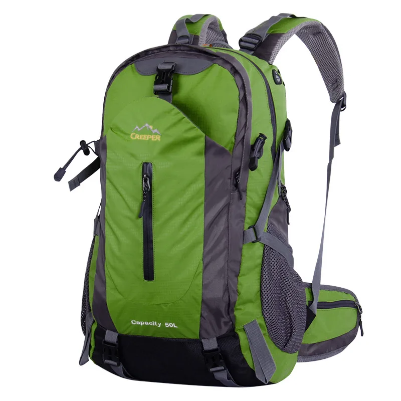 50L Kerui ПУ открытый рюкзак альпинизм мешок плечи Для мужчин и Для женщин путешествия рюкзак сумка A5197 - Цвет: Army green 50 litres