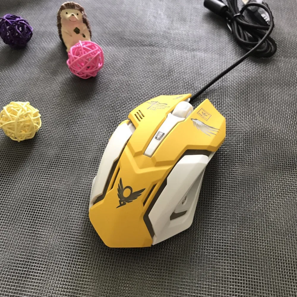 OW мышь дышащая светодиодная подсветка игровая мышь D. VA Mercy Проводная USB компьютерная мышь 3 вида цветов PC& Mac E-sports геймеры Прямая поставка