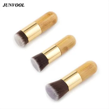 

3pcs Bamboo Handle Foundation Brushes Make Up Cosmetics Set Kit Tools Chubby Pier BB Flat Cream Powder Contour Blush Brush