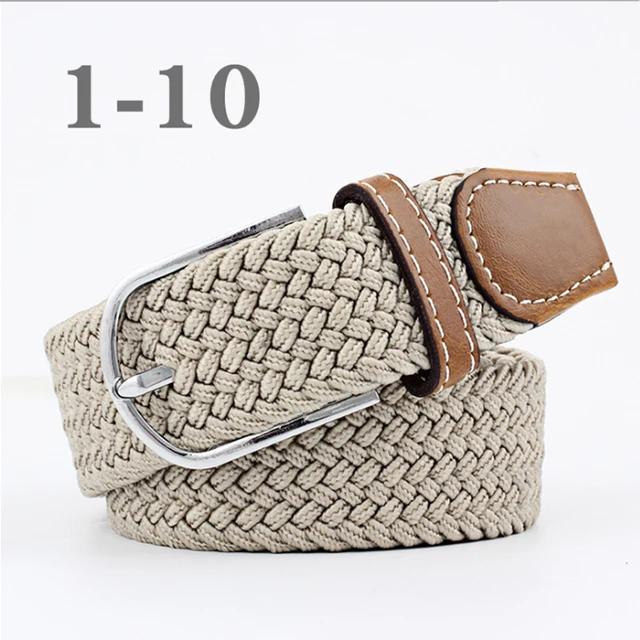 ZLD 60 Colors Female Casual Knitted Pin Buckle Men Belt Woven Canvas Elastic Expandable Braided Stretch Belts For Women Jeans 43