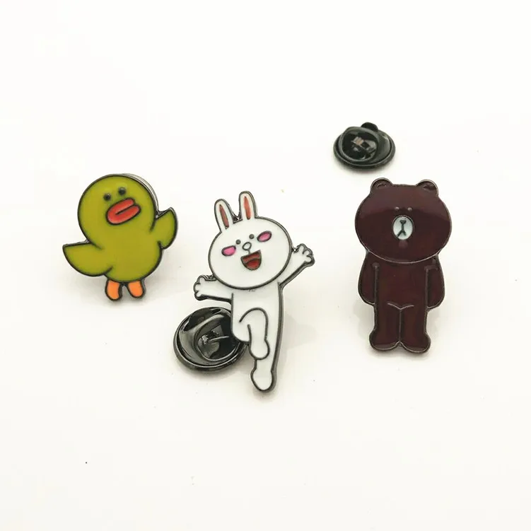 

Korean Cartoon Brown Bear Brooches for Women Kony Rabbit Sally Chicken Enamel Pin Denim Jackets Collar Badge Pins Button Jewelry