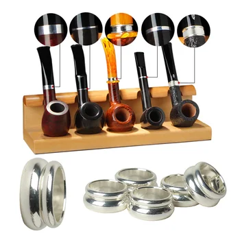 

MUXIANG 10 Pc/lot silvery plated Copper ring DIY Pipe making tools protecting Smoking Tobacco Pipe Decoration Hoop jh0020