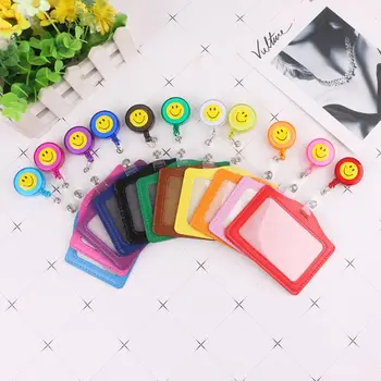

Smile Business Credit ID Badge Card Holder Coin Purse Retractable Reel Clip Gift