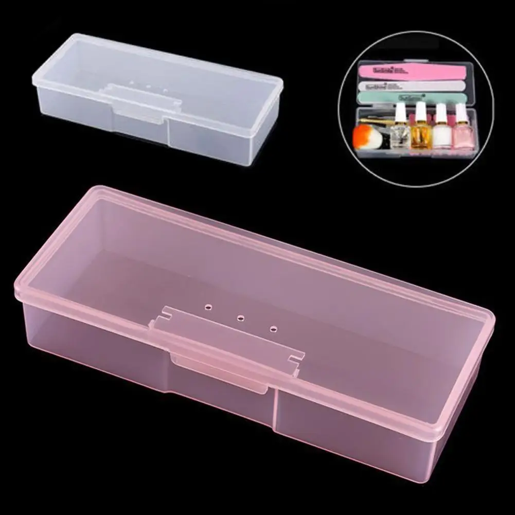 

Transparent Nail Supplies Brush Kit Storage Box Plastic Container Organizer Case New Arrival