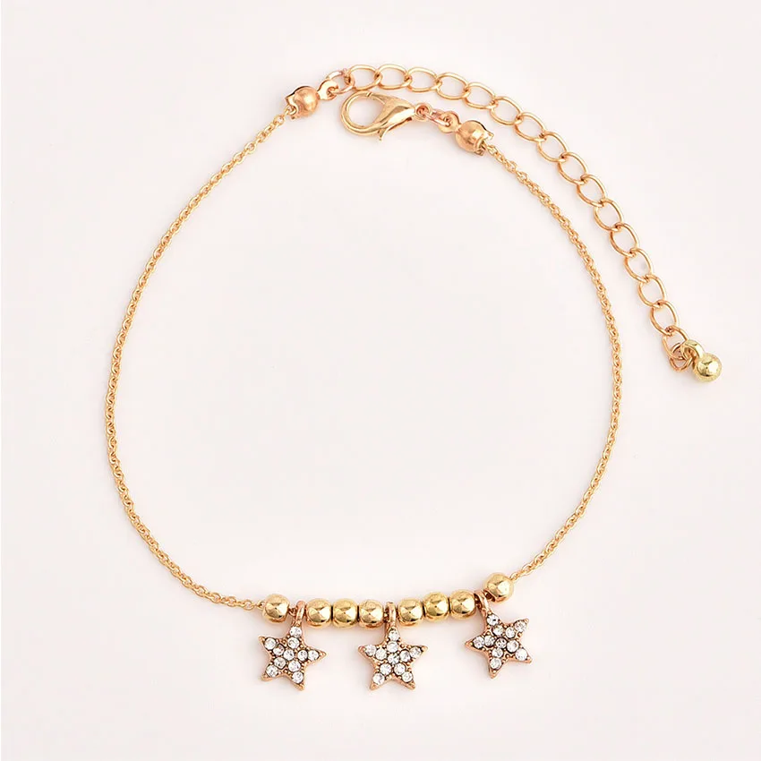Золотая цепочка звезда слон браслет на щиколотке бисер halhal женский chewille Foot Jewelry