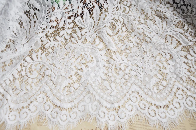 Красивая Черная/белая кружевная ткань для ресниц, свадебное украшение. Скатерть для рукоделия, ширина 150 см, 3 шт./партия