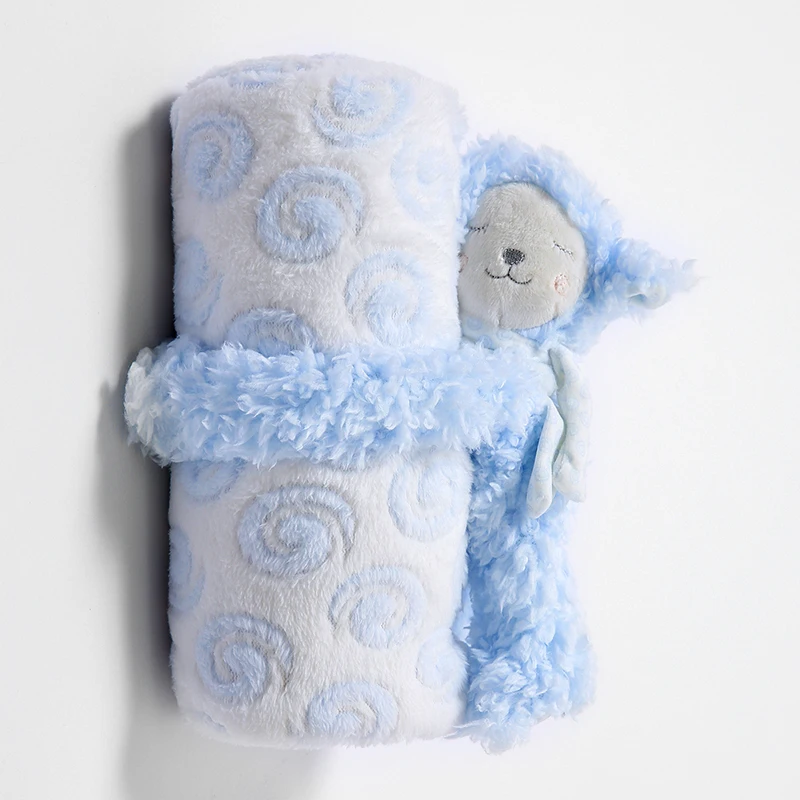 Младенческой детские одеяла для новорожденных с игрушки фланель 2 слоя твердого Цвет теплая пеленка Обёрточная бумага детские постельные принадлежности