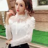 Spring Women Long Sleeve Shirt Sweet Tie Bow  Floral Lace Blouse Female Hollow Out Tassel Mesh Blouses Blusas Short Tops AB1313 1