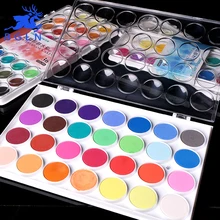BGLN 12/16/28/36Colors Powder Solid Watercolor Paint Set Bright Color Portable Watercolor Pigment Powder Set For Kids Students