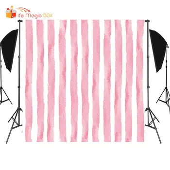 

LIFE MAGIC BOX Backdrop Cards for Newborn Photo Backgrounds Photography Studio Pink Strips