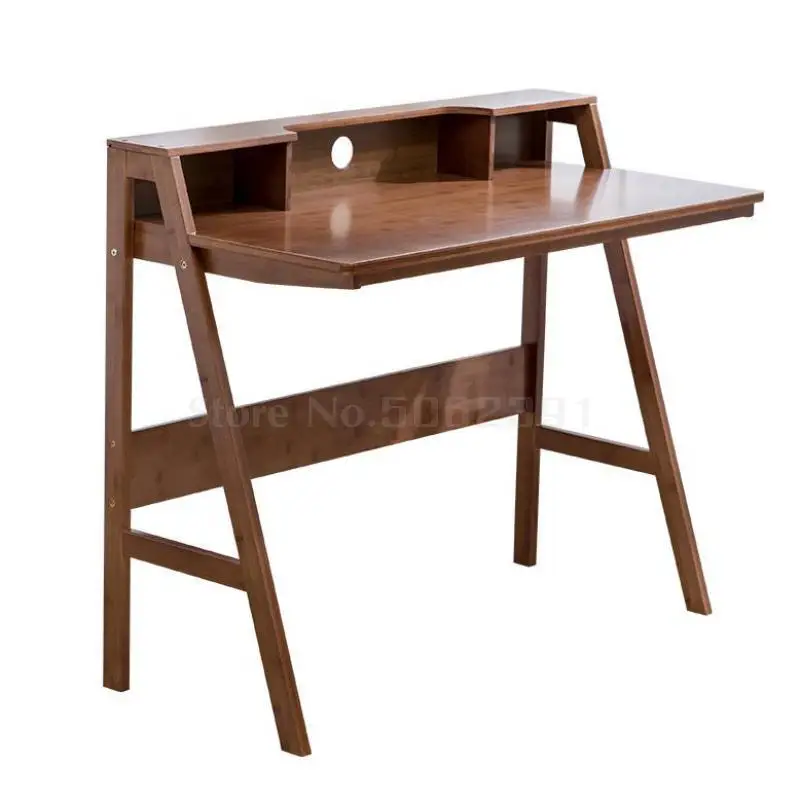 Students Desk And Chair Set Bamboo Solid Wood Simple Can Lift And