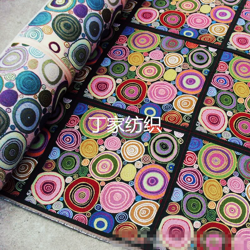 50x50 см льняная ткань с жаккардовым переплетением геометрические круги DIY Подушка Чехол G01