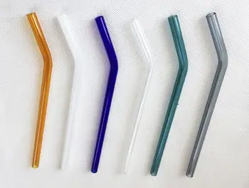 

Free shipping 500PCS Glass Straws Colors Bent 18cm x 8 mm Drinking Straws Reusable Straws Healthy, Reusable, Eco Friendly SL5010