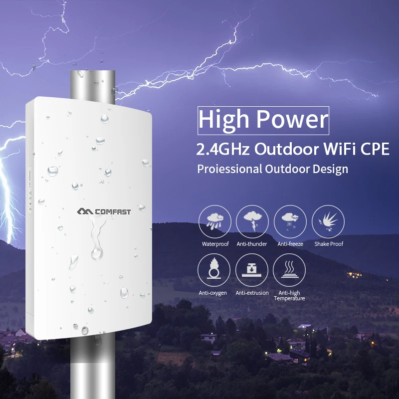 

High power Outdoor wifi Repeater Wireless wi-fi Range Extender Amplifier 2.4G Waterproof 19dBm 802.11 b/g/n/ Wifi Router/AP WISP