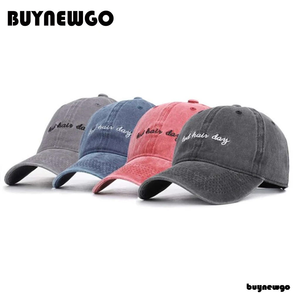 

New Bad Hair Day Cap Washed Baseball Cap Women Men Hat Cap Casual Snapback Letter Dad Hat Summer Cotton Adjustable Bone Male