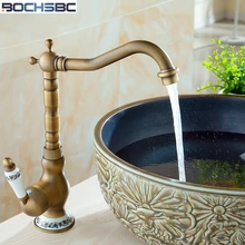 Bochsbc Винтаж кран античная латунь отделка краны Для ванной смеситель Смесители для умывальника горячей и холодной torneiras Кухня смесителя