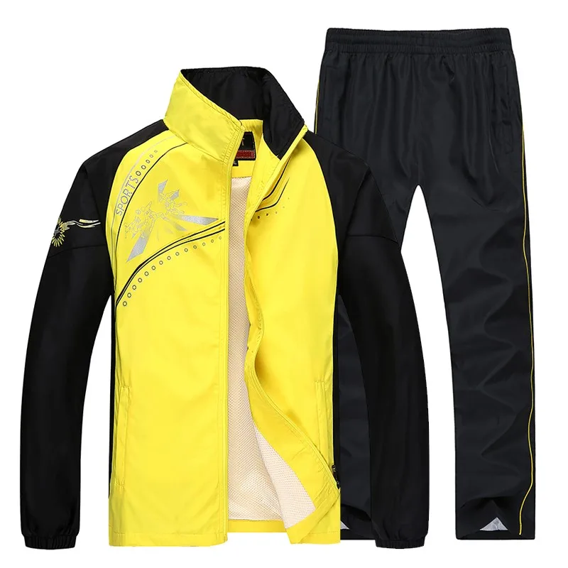 Брендовая одежда женская спортивная одежда модные спортивные костюмы для тренировок женские толстовки и свитшоты костюмы куртка+ брюки 5xl - Цвет: yellow