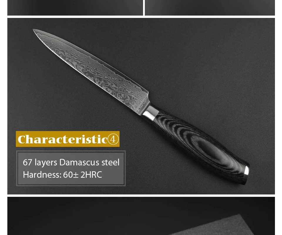 XINZUO " дюймовый универсальный нож 67 слоев, японские кухонные ножи ручной работы из дамасской стали, кованый стальной нож Pakka с деревянной ручкой