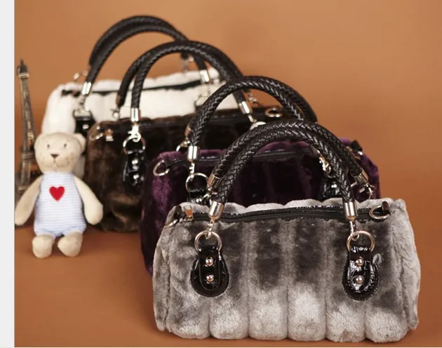 

Winter handbags rabbit fur soft the portable plush packet Messenger bag 668