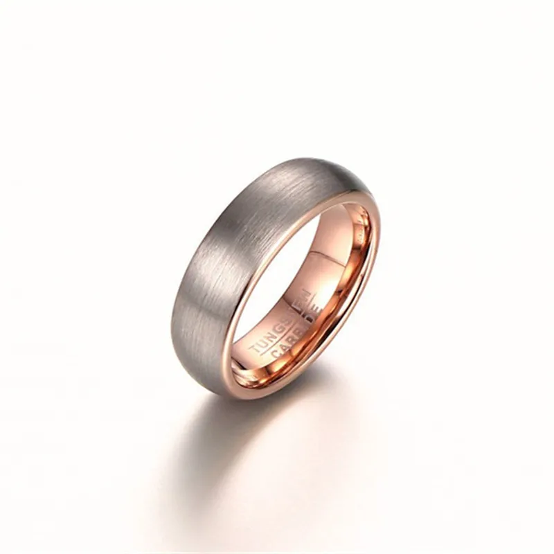 

Soul Me 6mm Brushed Finishing Silver & Rose Gold Color Tungsten Carbide Ring For Woman Man Wedding Band Engagement Jewelry Gift