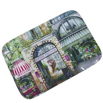 

European Street View Door Mat Digital Printing and Dyeing Non-fading Floor Mat Flannel Absorbent Bathroom Doormat Soft Foot Mat