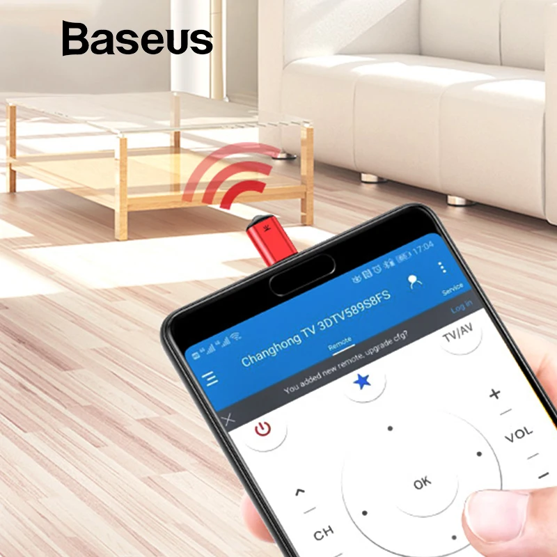 Baseus RO2 Type-C Jack Universal IR remote control for Samsung Xiaomi Smart infrared remote control for TV aircondition STB DVD