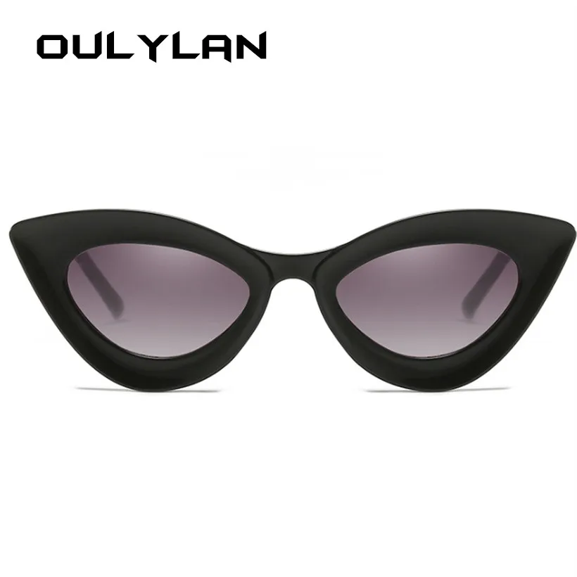

Oulylan Women Small Cat Eye Sunglasses Vintage Black Green Sun Glasses Shades Female Luxury Brand Goggle Sunglass UV400 Eyewear