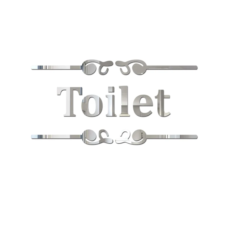 

1pc Bathroom/toilet Acrylic Mirror Wall Sticker Decal Decors Supplies 25.5*12cm